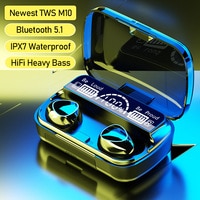 TWS Bluetooth 5,1 аудио наушники Наушники Hi-Fi стерео беспроводные наушники 3500 мА/ч зарядное устройство Водонепроницаемая гарнитура с микрофоном